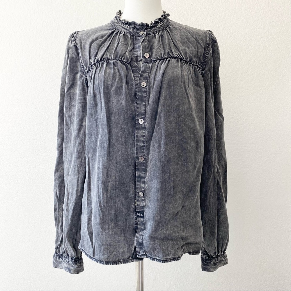 RAILS Camille Button-Down Denim Blouse - Picture 1 of 5